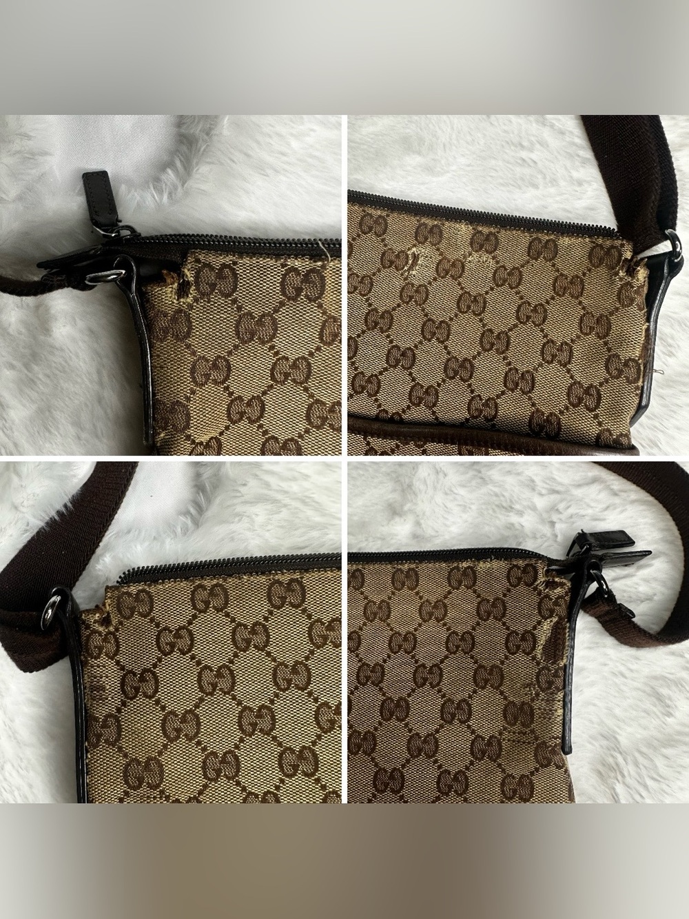 *GUCCI* Vintage GG Canvas/Leather Messenger Bag + COA - Picture 13 of 13